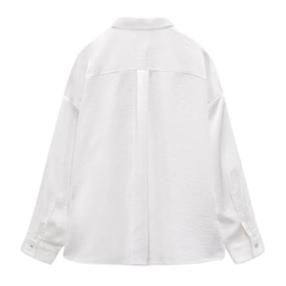 NEW ZARA FLOWY SHIRT WHITE | 4387/247 - Picture 2 of 12